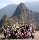 Arrivée du groupe au Machu Picchu